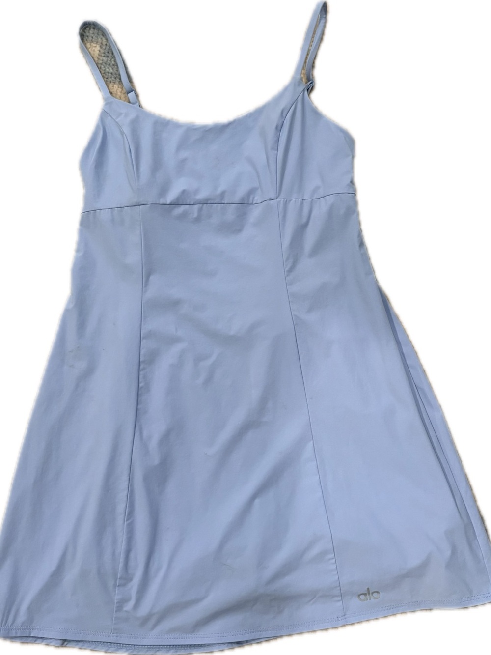ALO Yoga Light Blue Spaghetti-Strap Slip Dress - Picture 4 of 7